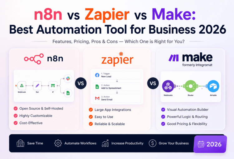 N8N vs Zapier vs Make: Best Automation Tool for Business 2026